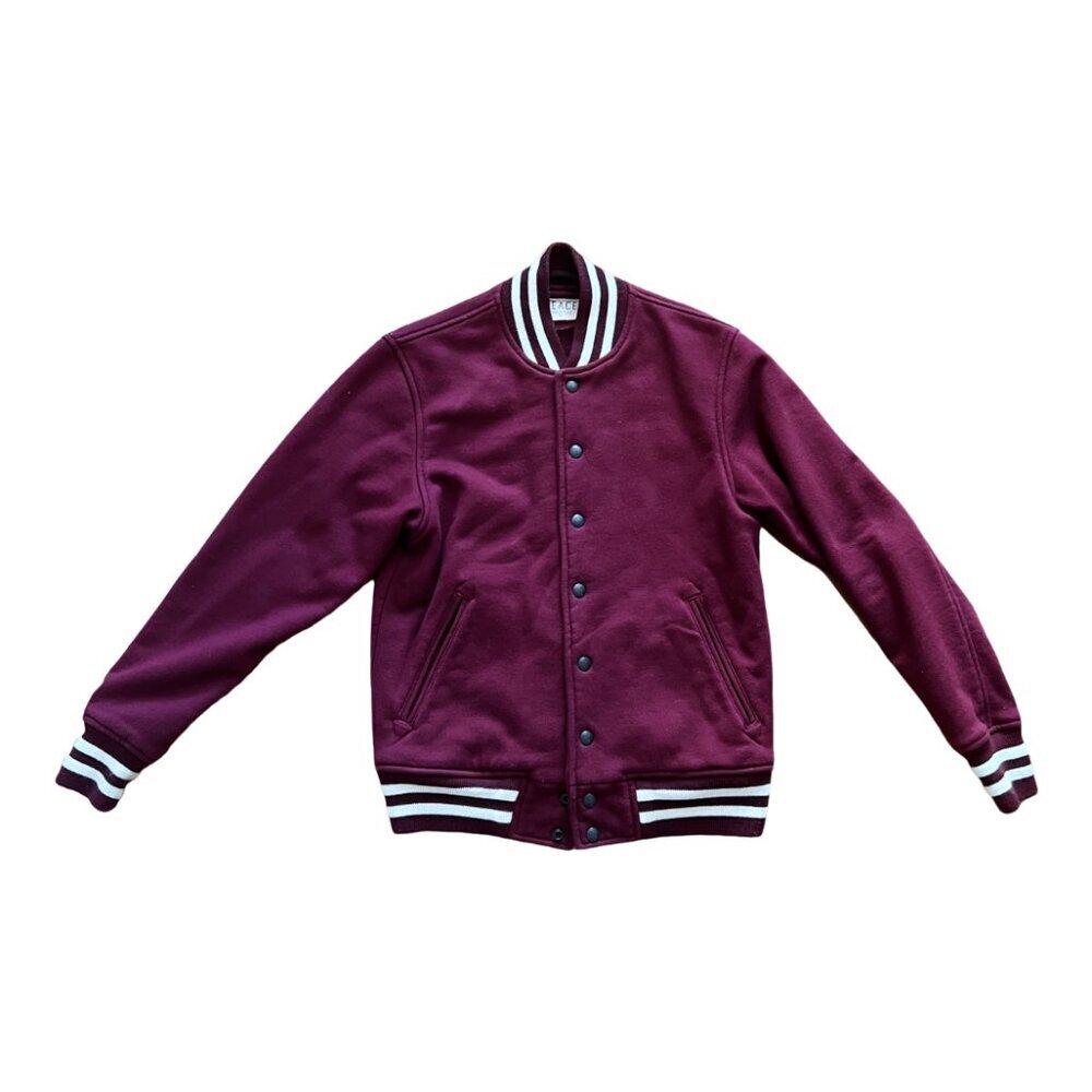 PEACE COLLECTIVE - HOME IS TORONTO Button-Up Varsity Jacket - XS - Red/Burgundy - Picture 2 of 6